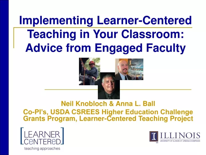 implementing learner centered teaching in your classroom advice from engaged faculty