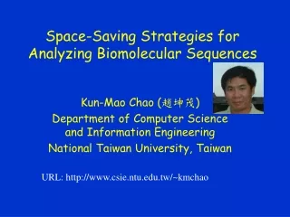 Space-Saving Strategies for Analyzing Biomolecular Sequences