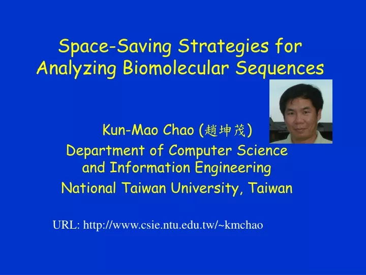 space saving strategies for analyzing biomolecular sequences