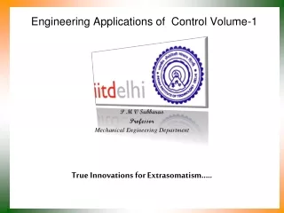 Engineering Applications of  Control Volume-1
