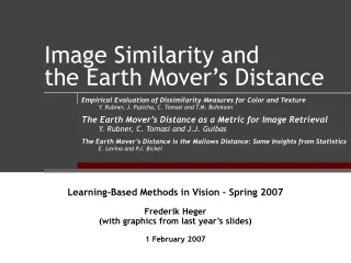 Image Similarity and  the Earth Mover’s Distance