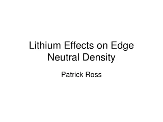 Lithium Effects on Edge Neutral Density