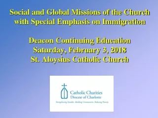 Catholic Charities Diocese of Charlotte Mission Statement