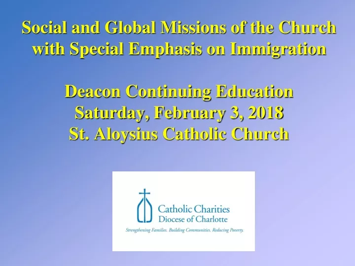 social and global missions of the church with