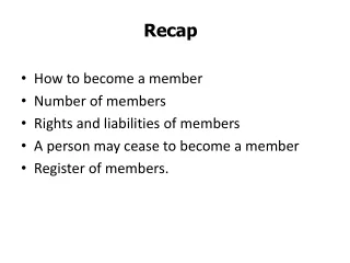 How to become a member  Number of members Rights and liabilities of members