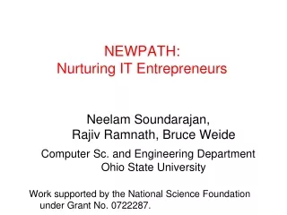 NEWPATH: Nurturing IT Entrepreneurs