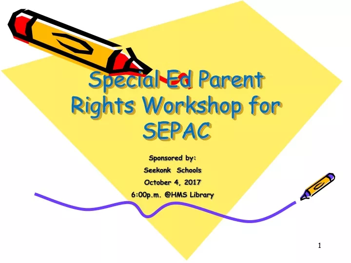 special ed parent rights workshop for sepac