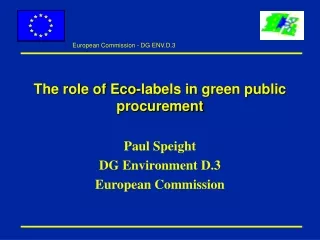 The role of Eco-labels in green public procurement