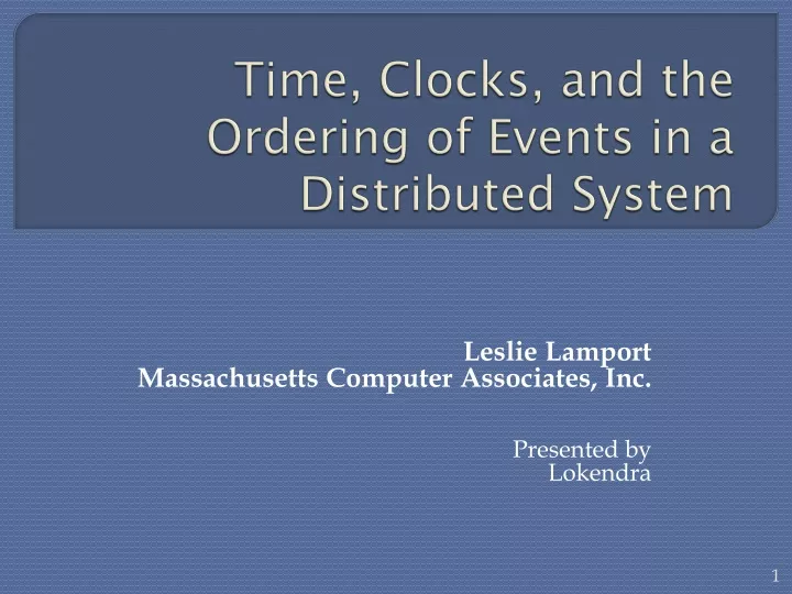 time clocks and the ordering of events in a distributed system