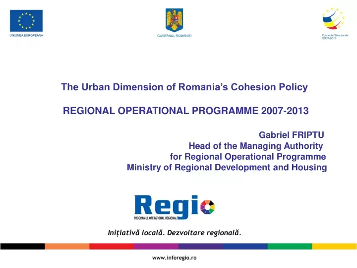the urban dimension of romania s cohesion policy