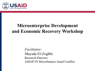 Microenterprise Development  and Economic Recovery Workshop