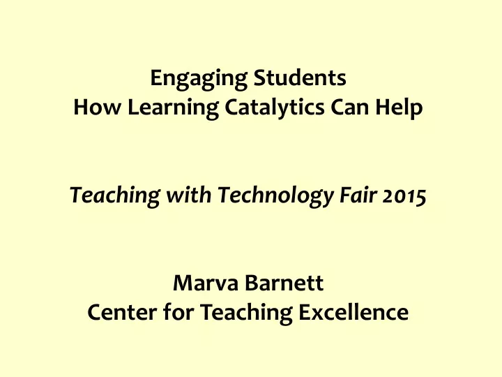 engaging students how learning catalytics