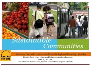 Elective Term Paper – Sustainable Community Development. Sem. III, 2012-14.