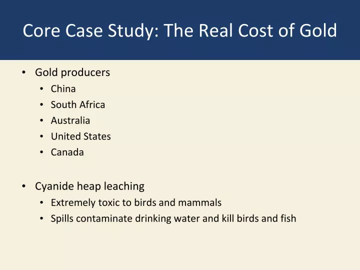 core case study the real cost of gold