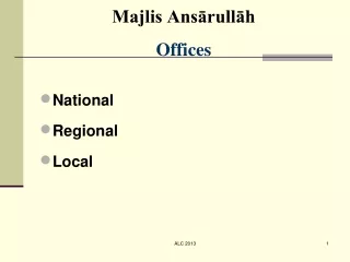 Majlis Ansārullāh Offices