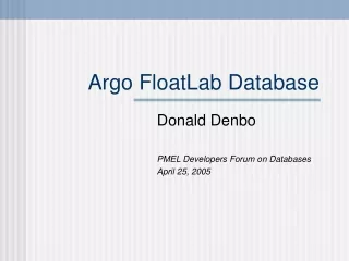 Argo FloatLab Database