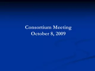 Consortium Meeting October 8, 2009