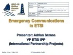 Enhancing Emergency Communications: ETSI Initiatives & Requirements - slide 1