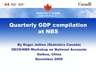 Quarterly GDP compilation at NBS