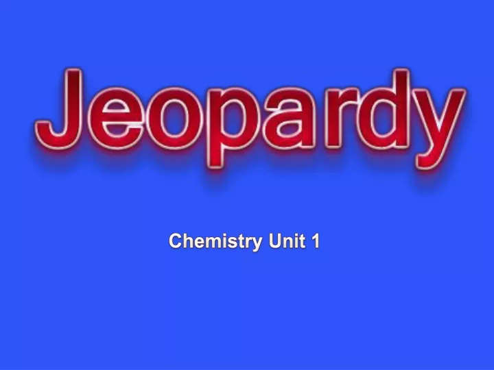 chemistry unit 1