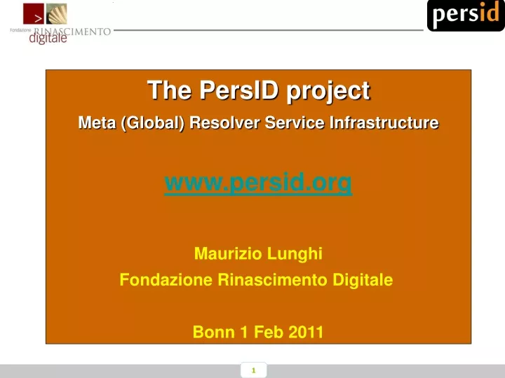 the persid project meta global resolver service