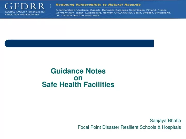 guidance notes on safe health facilities