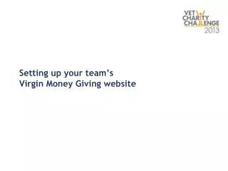 Setting up your team’s  Virgin Money Giving website