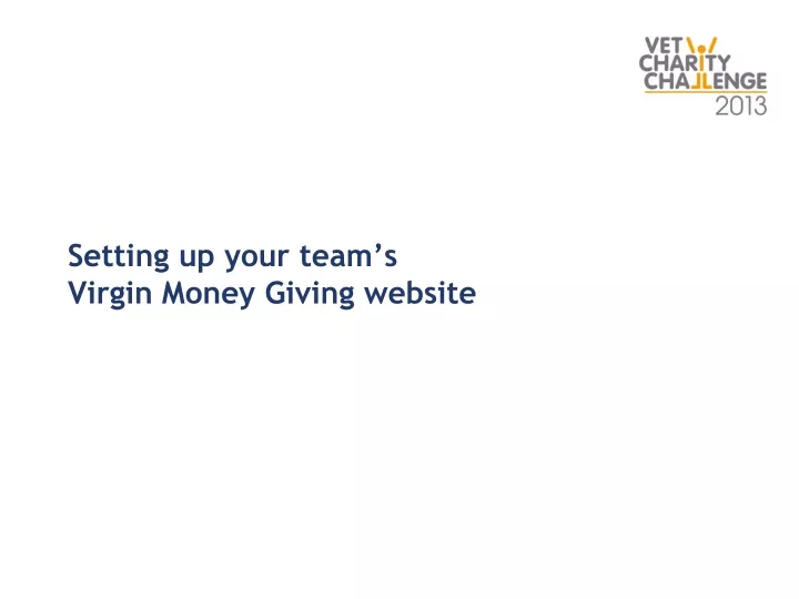 setting up your team s virgin money giving website