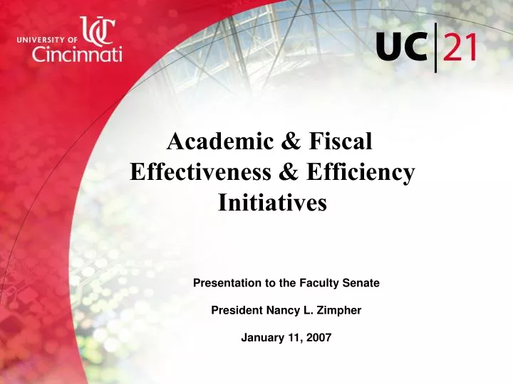 academic fiscal effectiveness efficiency initiatives