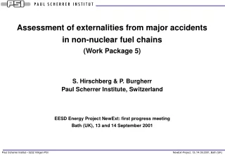 Assessment of externalities from major accidents in non-nuclear fuel chains ( Work  Package 5)