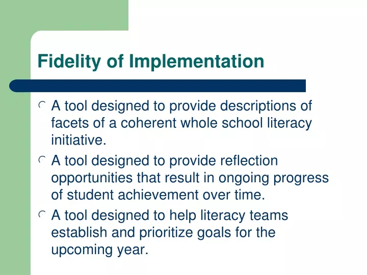 fidelity of implementation