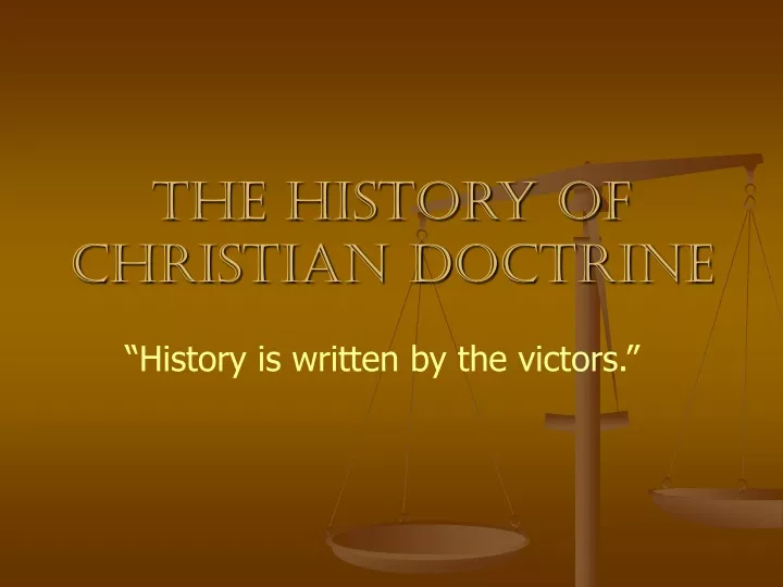 the history of christian doctrine