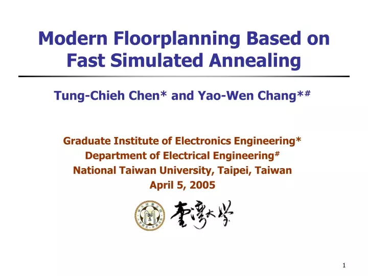 modern floorplanning based on fast simulated annealing