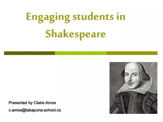 Engaging students in Shakespeare