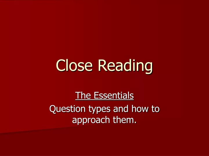 close reading