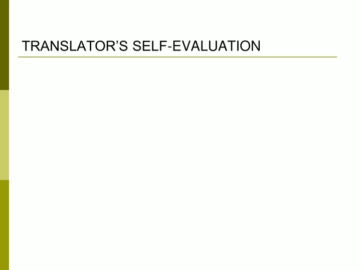 translator s self evaluation