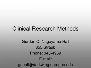 Clinical Research Methods
