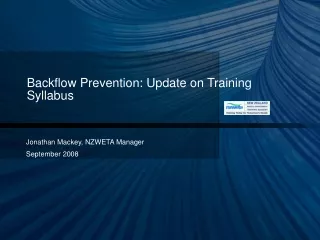 Backflow Prevention: Update on Training Syllabus