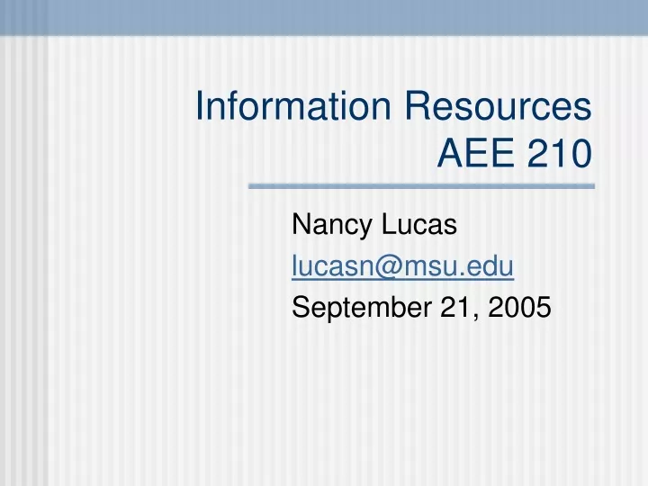 information resources aee 210