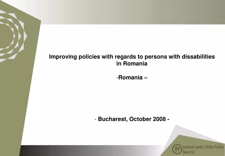 improving policies with regards to persons with