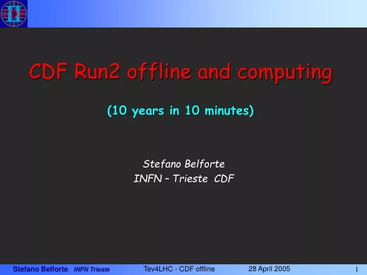 cdf run2 offline and computing 10 years in 10 minutes