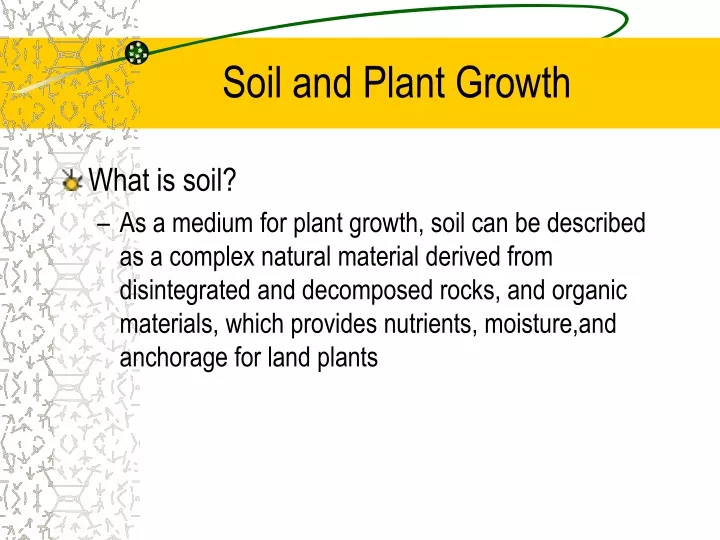 soil and plant growth