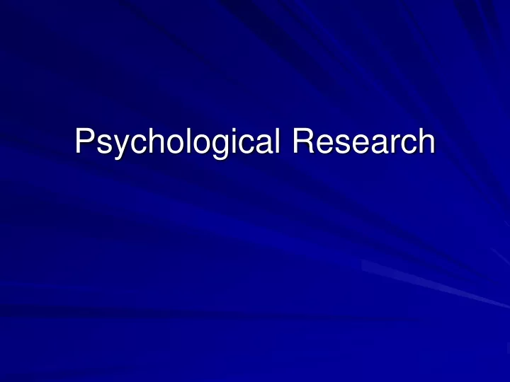 psychological research