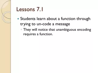 Lessons 7.1
