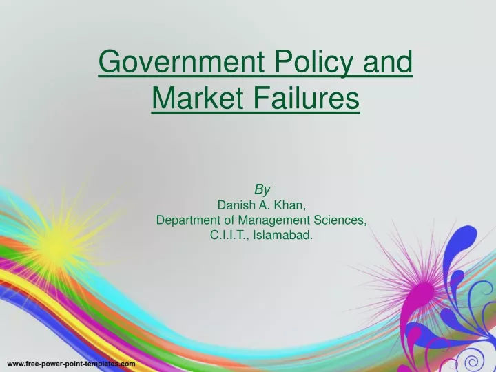 government policy and market failures