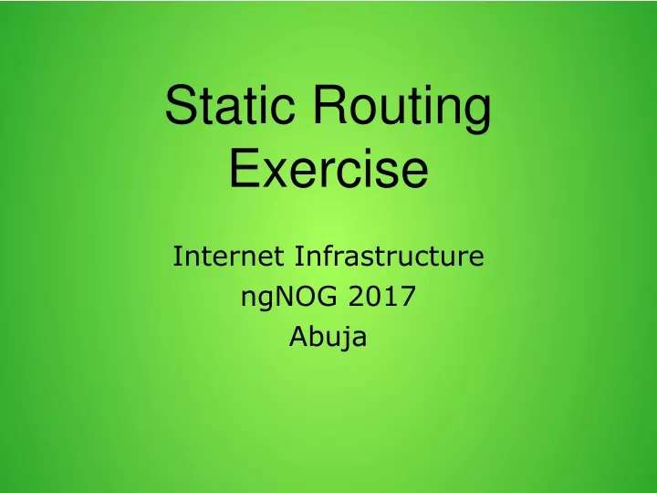 static routing exercise
