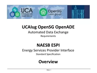 UCAIug OpenSG OpenADE Automated Data Exchange Requirements NAESB ESPI