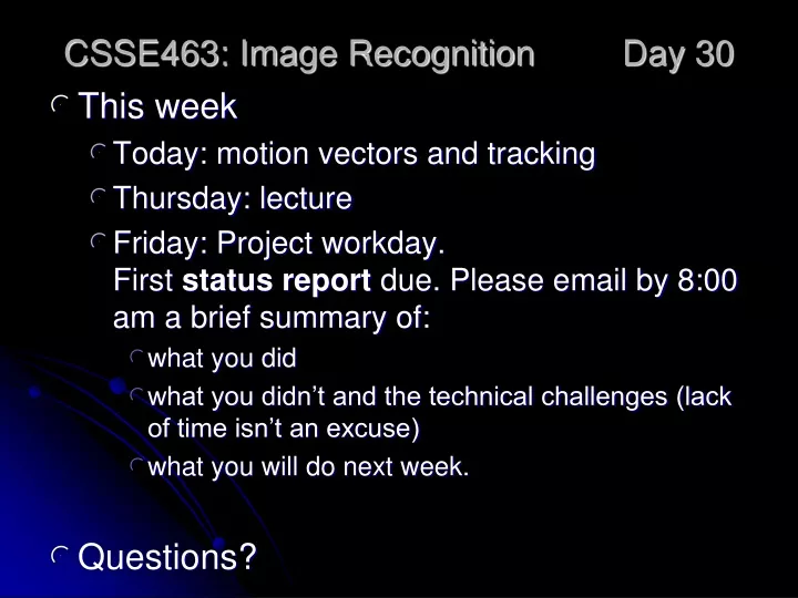 csse463 image recognition day 30