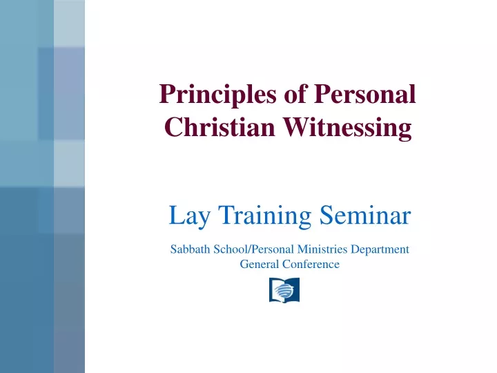 principles of personal christian witnessing