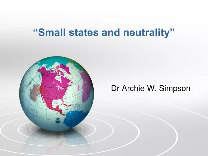 small states and neutrality
